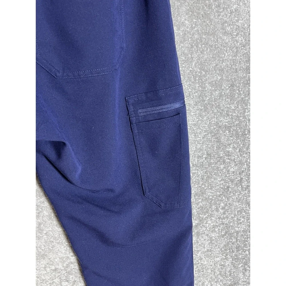 Figs Technical Yola High Rise Slim Scrub Pants Womens Sz Small Tall Blue Pockets